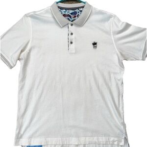 Robert Graham Men's White Lucifer Graphic Classic Fit Short Sleeve Polo Shirt